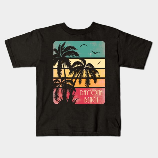 Daytona Beach Vintage Summer Kids T-Shirt by Nerd_art